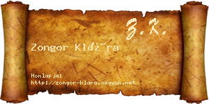 Zongor Klára névjegykártya